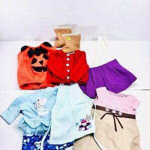 American Girl Clothes & Boots Lot Dresses, Sweater, Costume And Boots